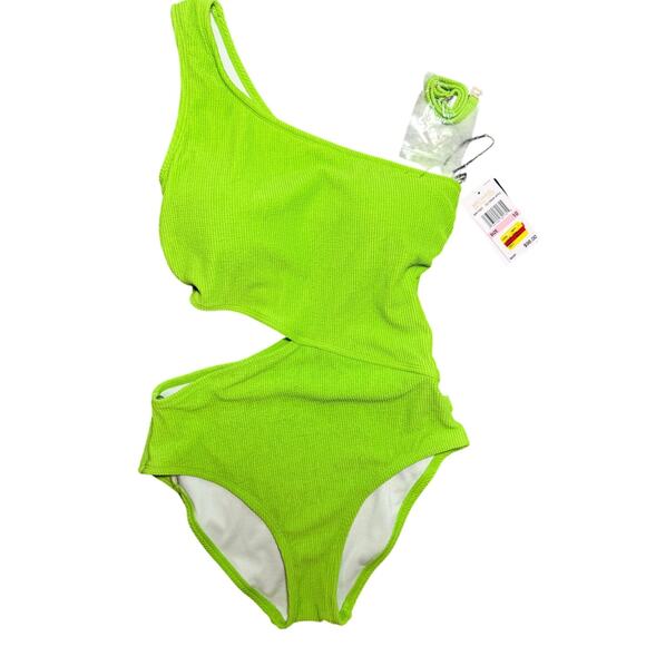 Brand New Michael Michael Kors Women's Size 10 Green Apple One Piece Swimsuit - Picture 10 of 16